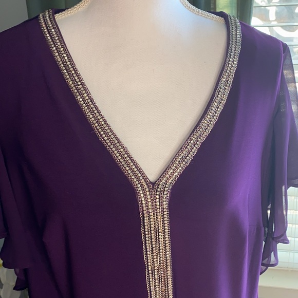 🎉Sale🎉 NWOT- Beautiful Purple Slip-on Evening Dress - Picture 2 of 8